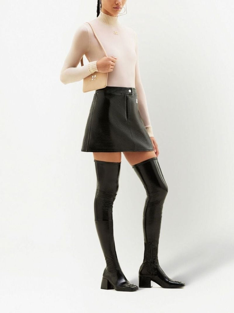 Black Reedition Vinyl Mini Skirt