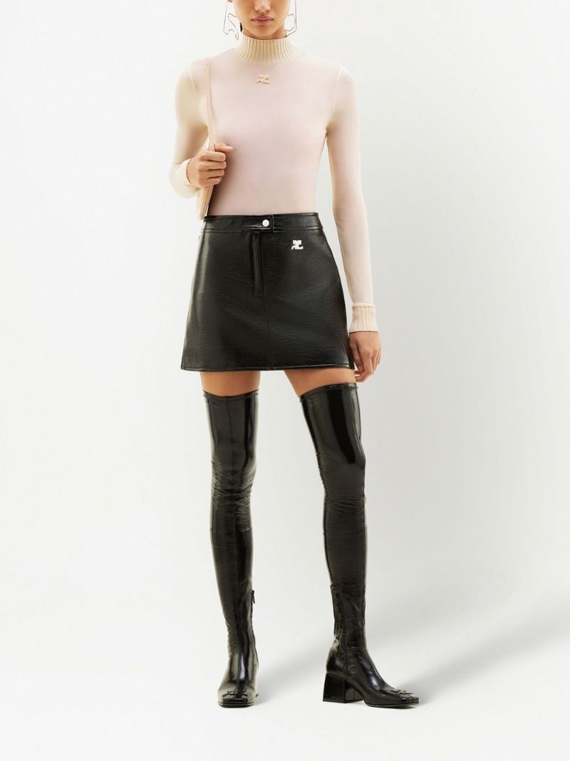 Black Reedition Vinyl Mini Skirt
