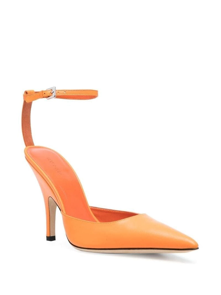 Orange 70 Leather Pumps