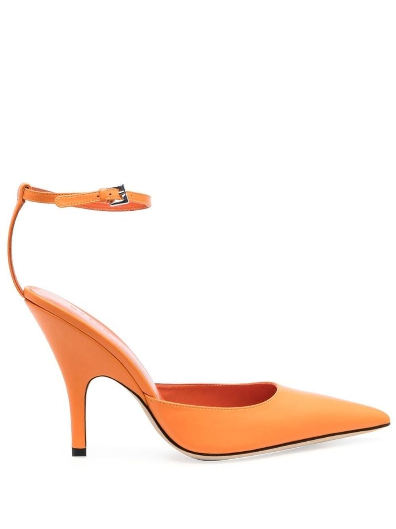 Orange 70 Leather Pumps