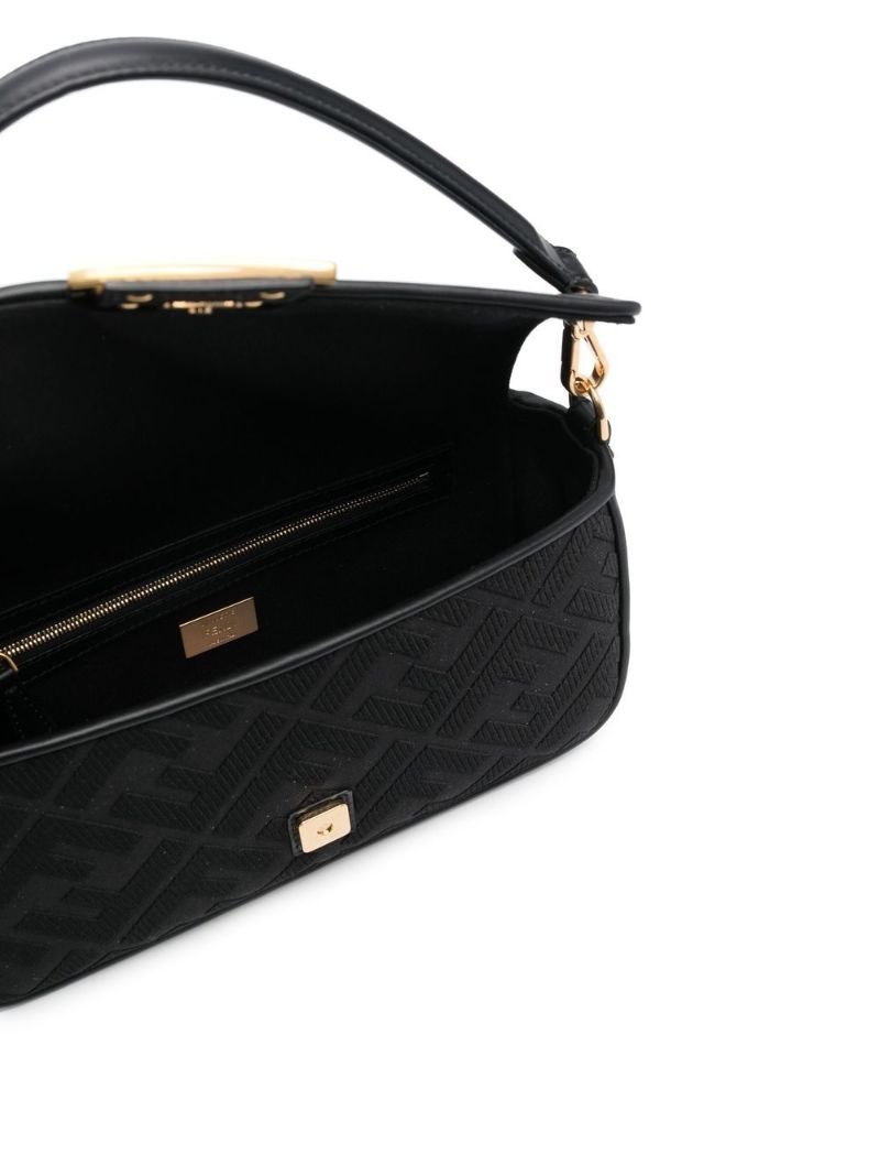 Black Baguette Leather Shoulder Bag
