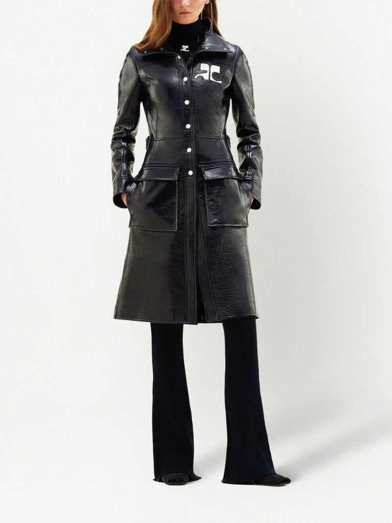 Black Reedition Vinyl Trench Coat