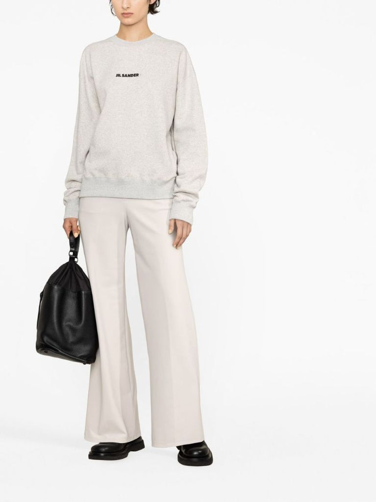 Grey Logo Print Cotton Sweatshirt