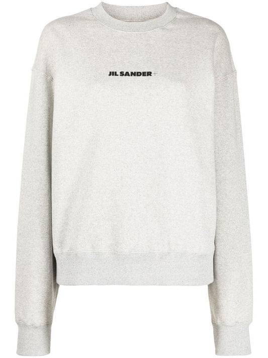 Grey Logo Print Cotton Sweatshirt