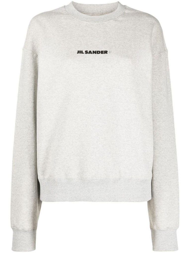 Grey Logo Print Cotton Sweatshirt