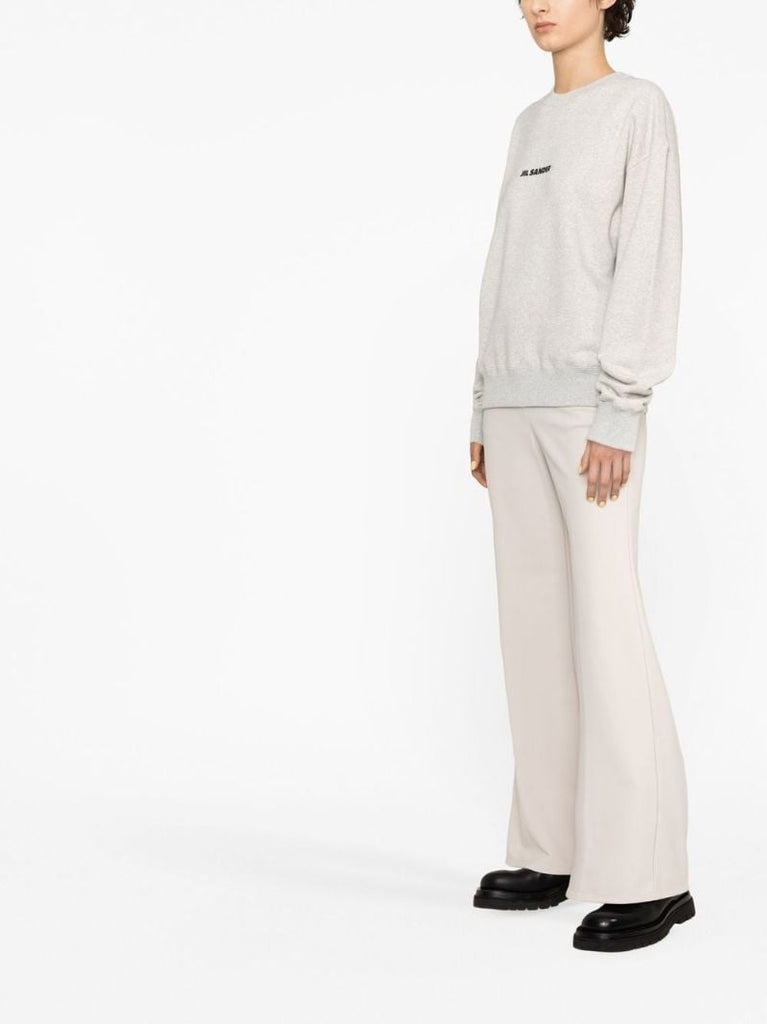 Grey Logo Print Cotton Sweatshirt