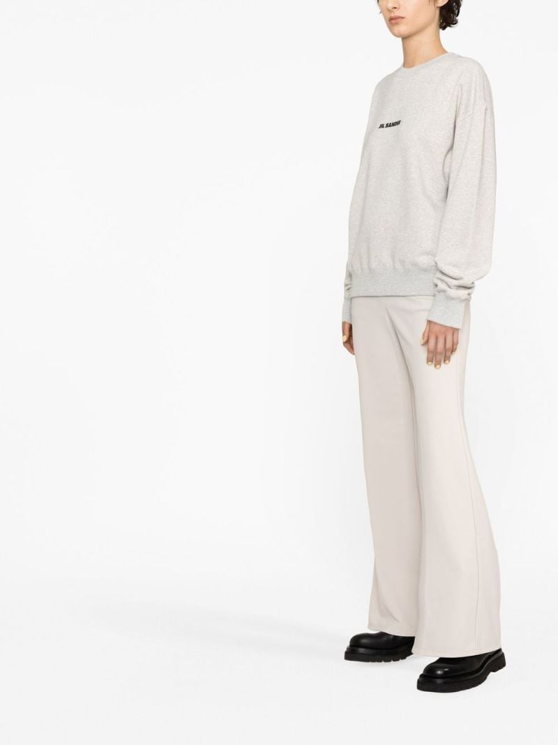 Grey Logo Print Cotton Sweatshirt