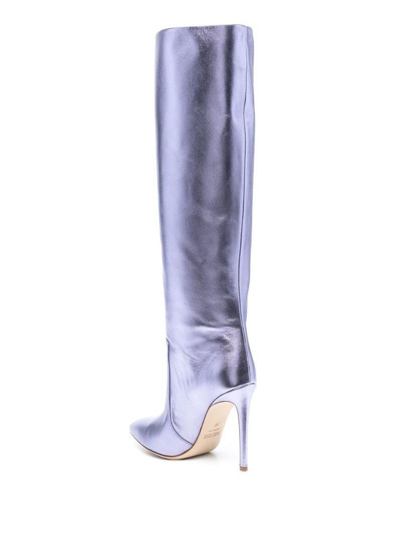Purple 105 Metallic Leather Knee-high Boots