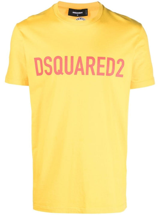 Yellow Logo-print Short-sleeve T-shirt