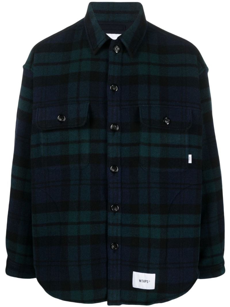 Blue Checked Patterned Shirt Jacket