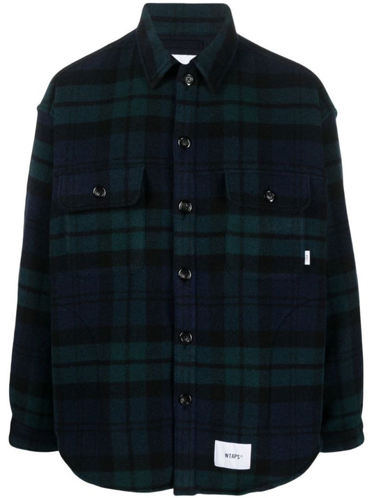 Blue Checked Patterned Shirt Jacket