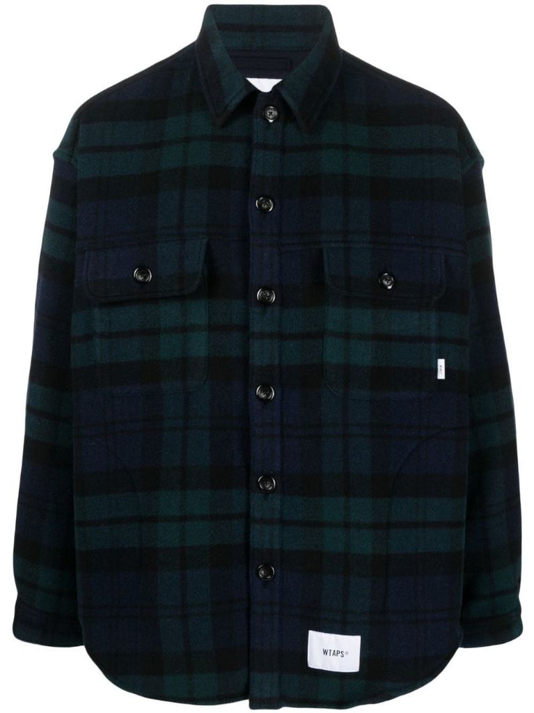 Blue Checked Patterned Shirt Jacket