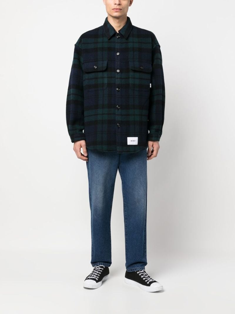 Blue Checked Patterned Shirt Jacket
