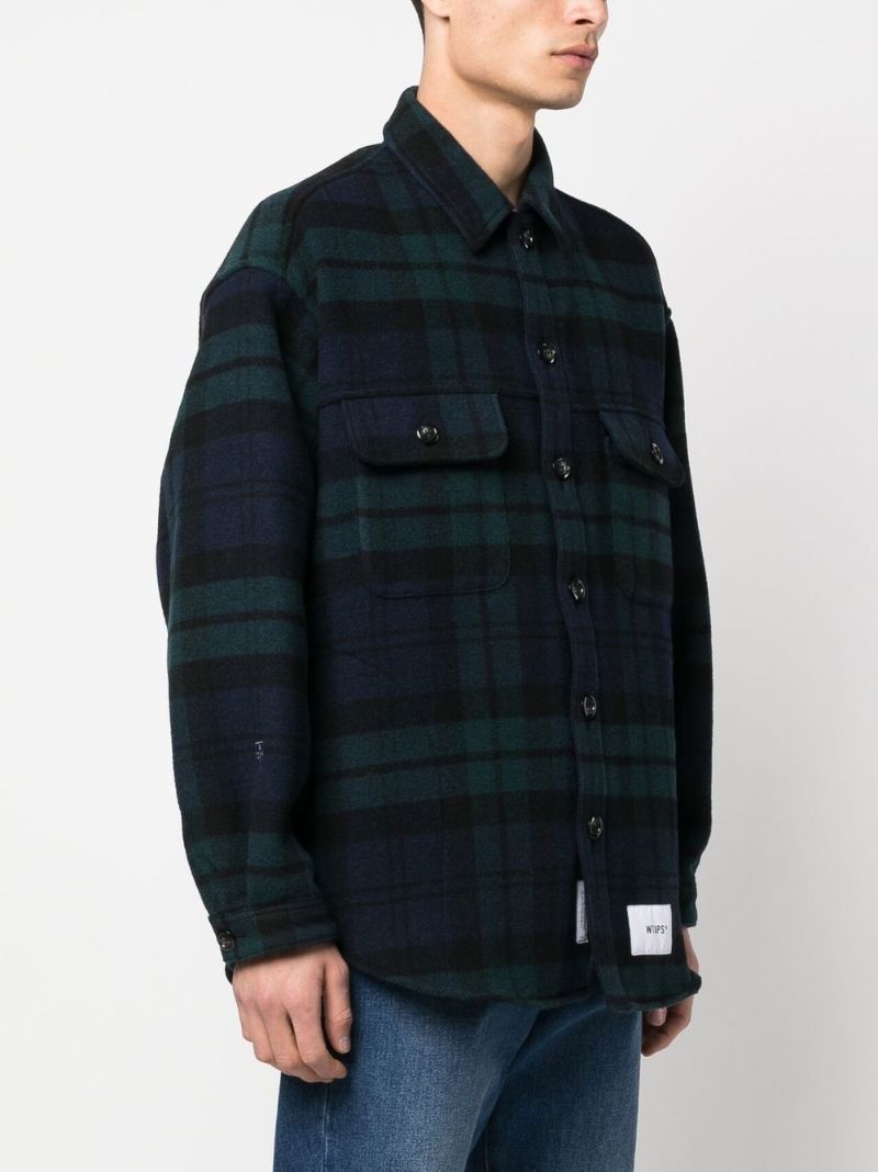 Blue Checked Patterned Shirt Jacket