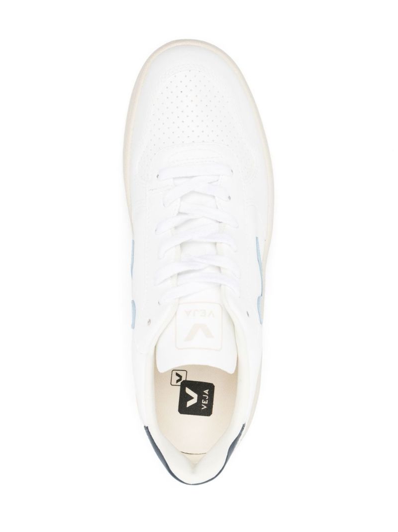 White V-10 Leather Sneakers