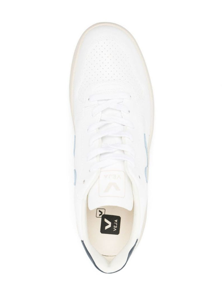 White V-10 Leather Sneakers