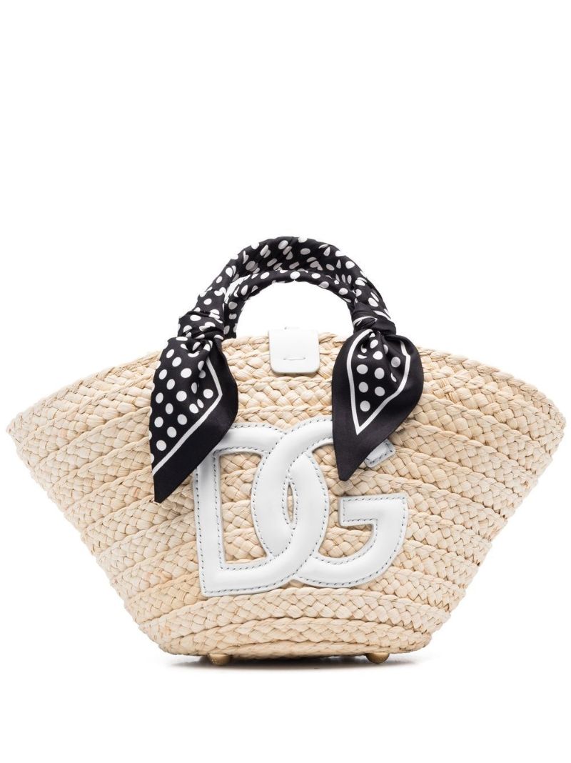 Neutral Kendra Woven Tote Bag