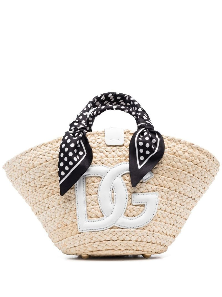 Neutral Kendra Woven Tote Bag