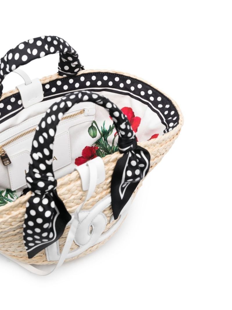 Neutral Kendra Woven Tote Bag