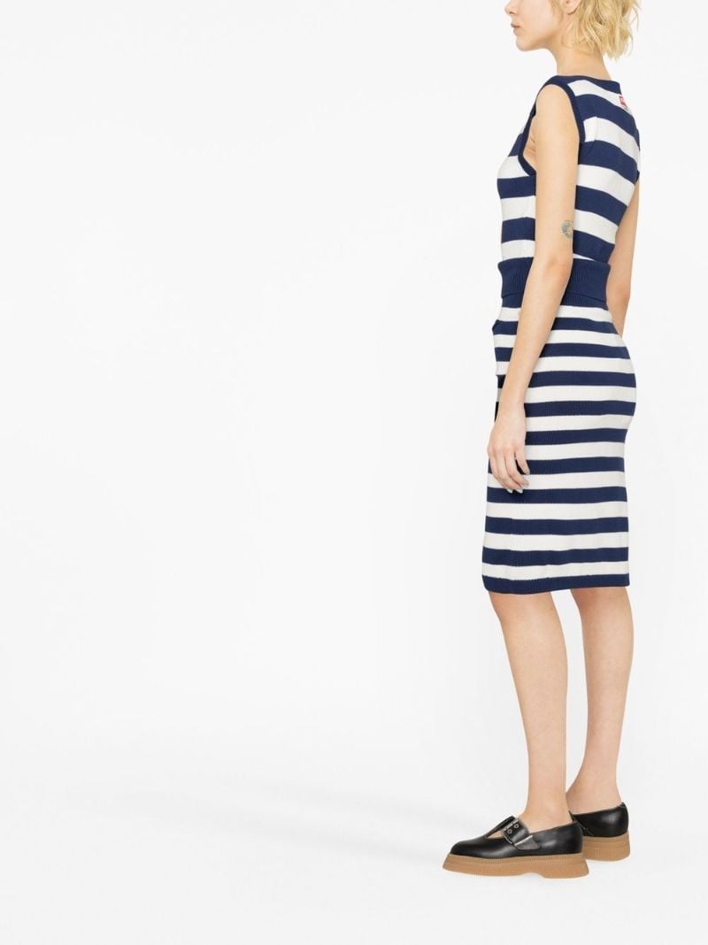 Blue Rock Striped Midi Skirt