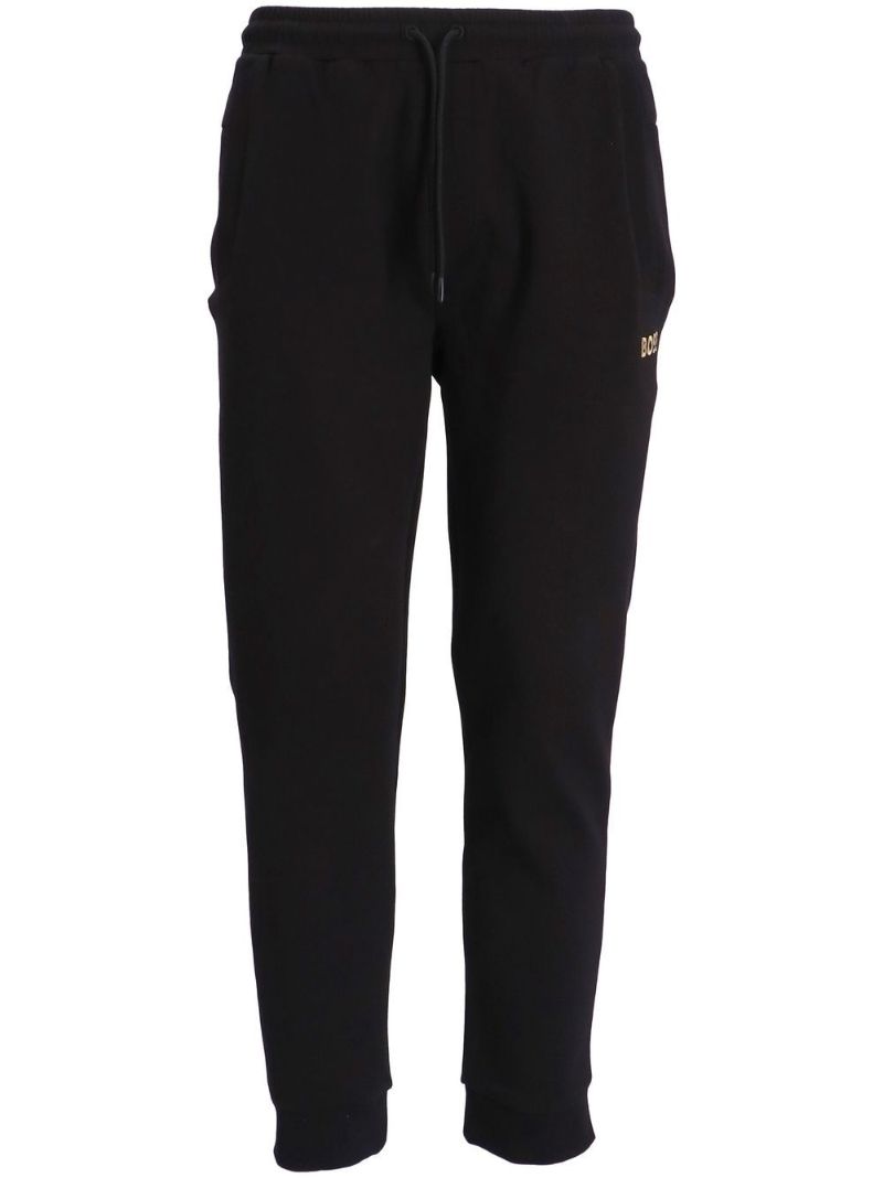 Black Logo Embroidered Track Pants