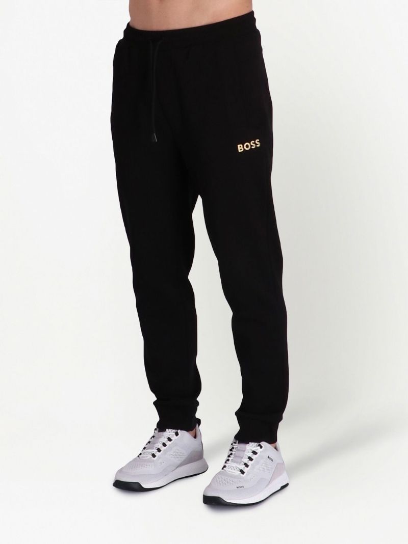 Black Logo Embroidered Track Pants