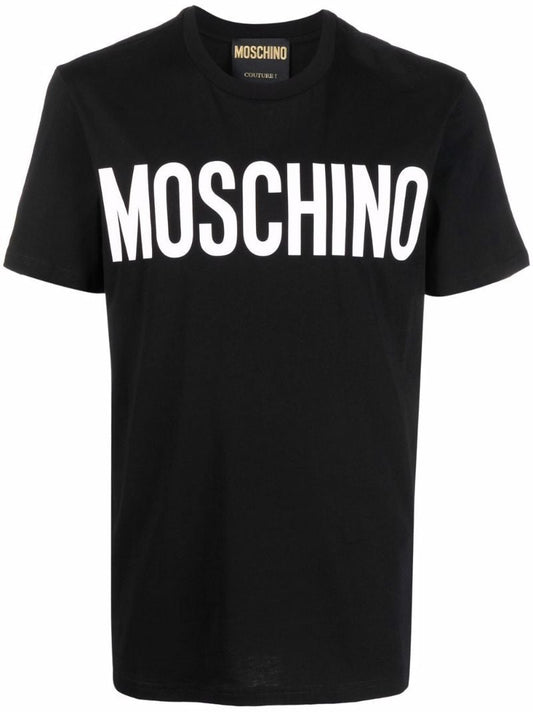 Black Logo Print Cotton T-shirt