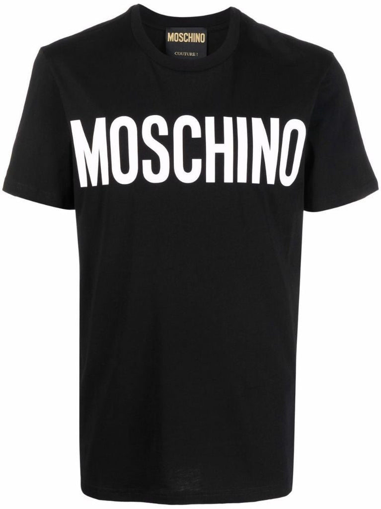 Black Logo Print Cotton T-shirt