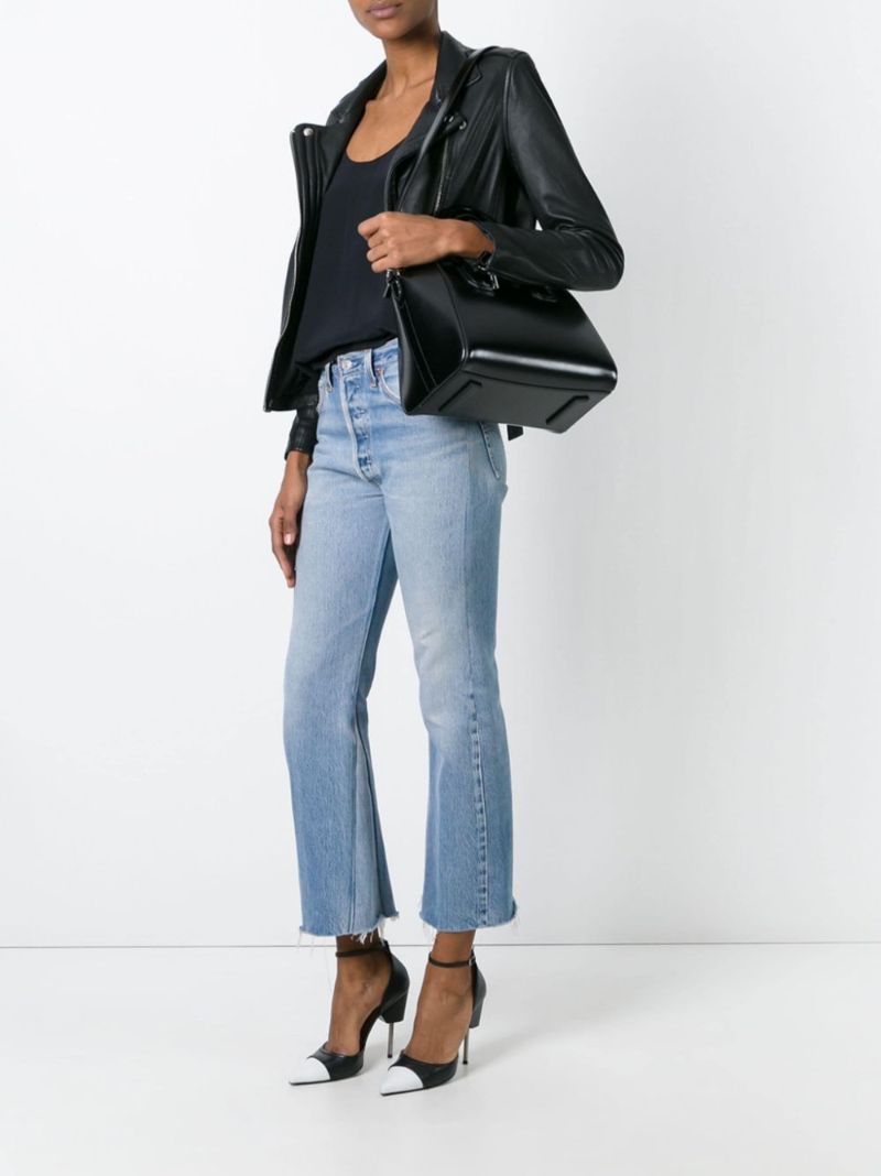 Black Antigona Leather Tote Bag