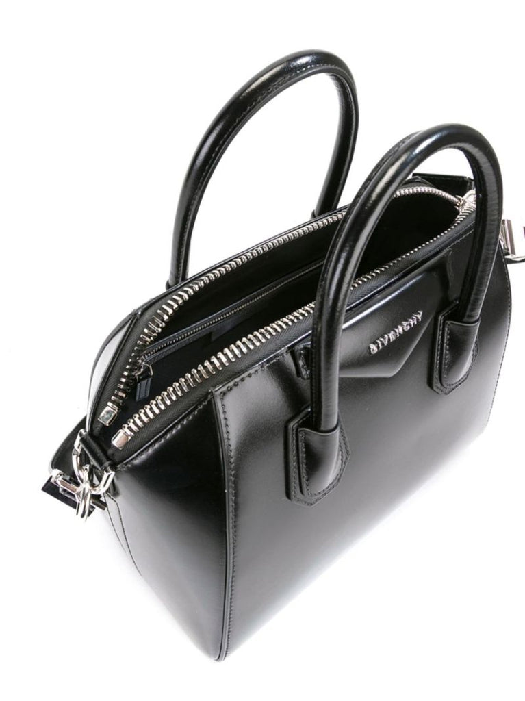 Black Antigona Leather Tote Bag