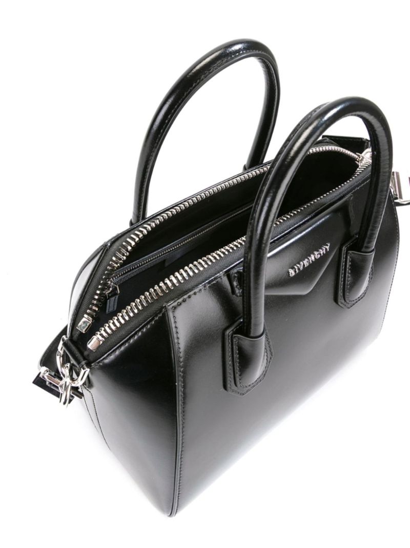 Black Antigona Leather Tote Bag