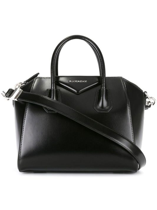 Black Antigona Leather Tote Bag