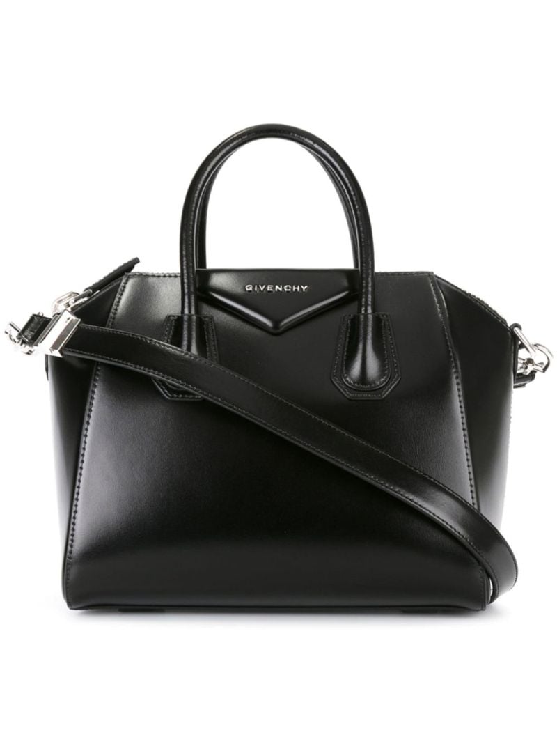 Black Antigona Leather Tote Bag
