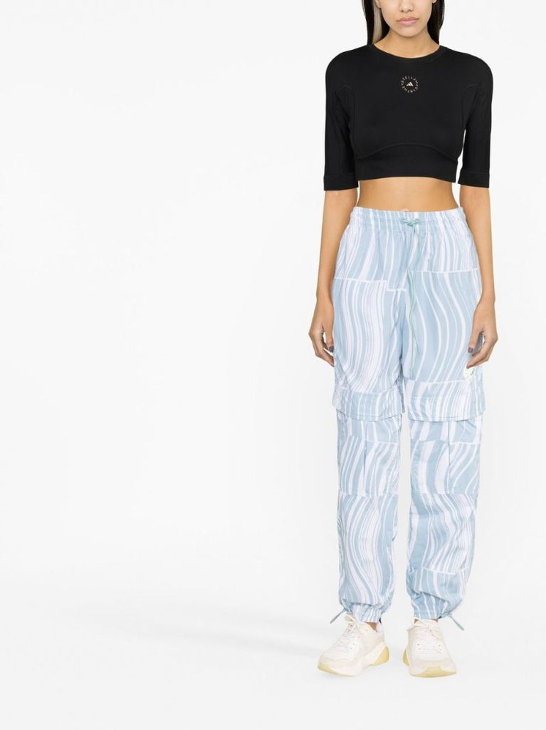 Blue Truecasuals Abstract Print Track Pants