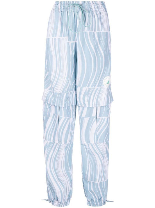 Blue Truecasuals Abstract Print Track Pants