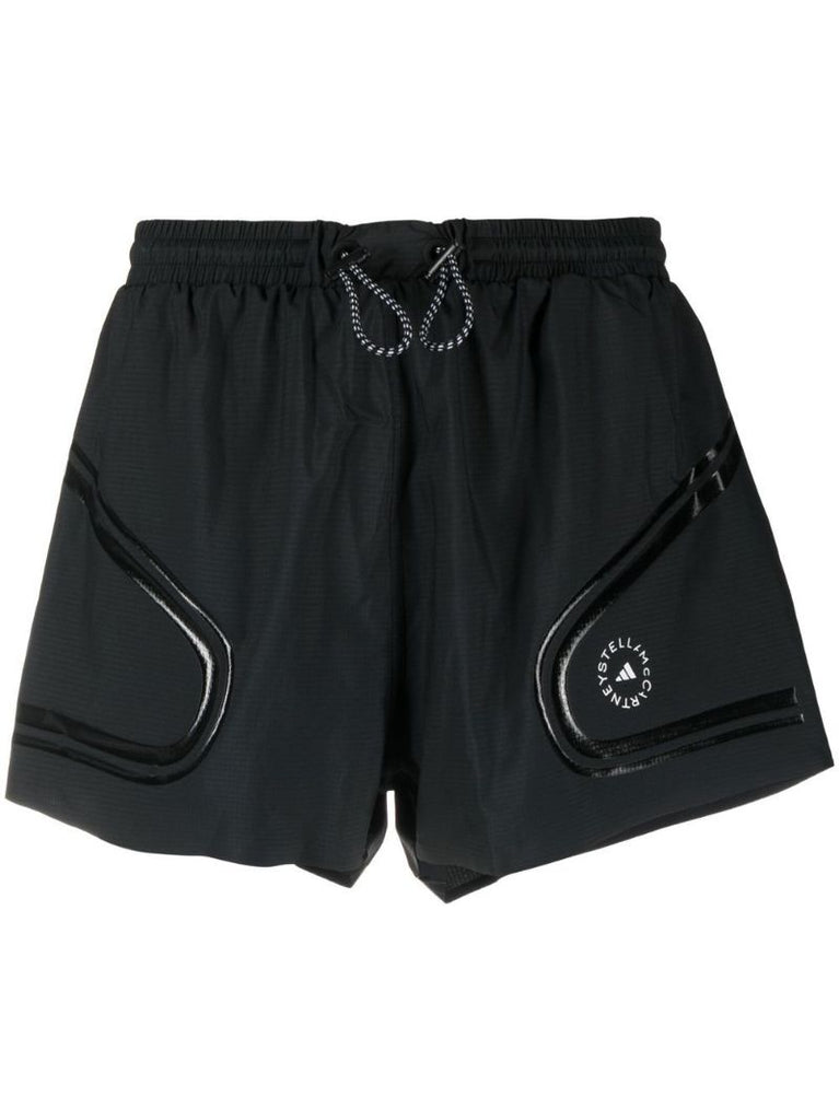 Black Truepace Drawstring Running Shorts
