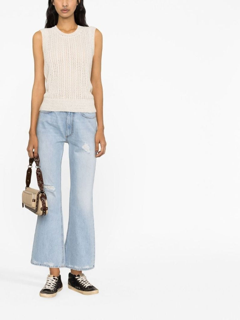 Neutral Chunky Knit Vest