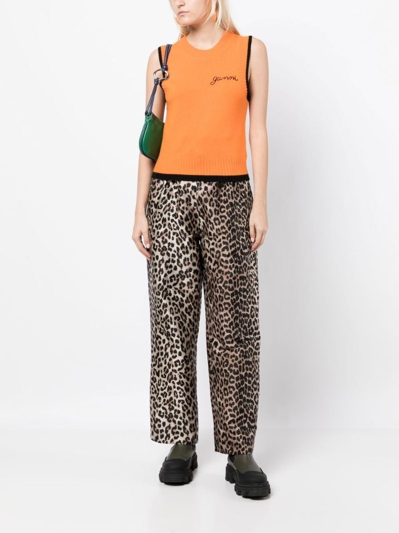 Orange Logo Embroidery Knit Vest