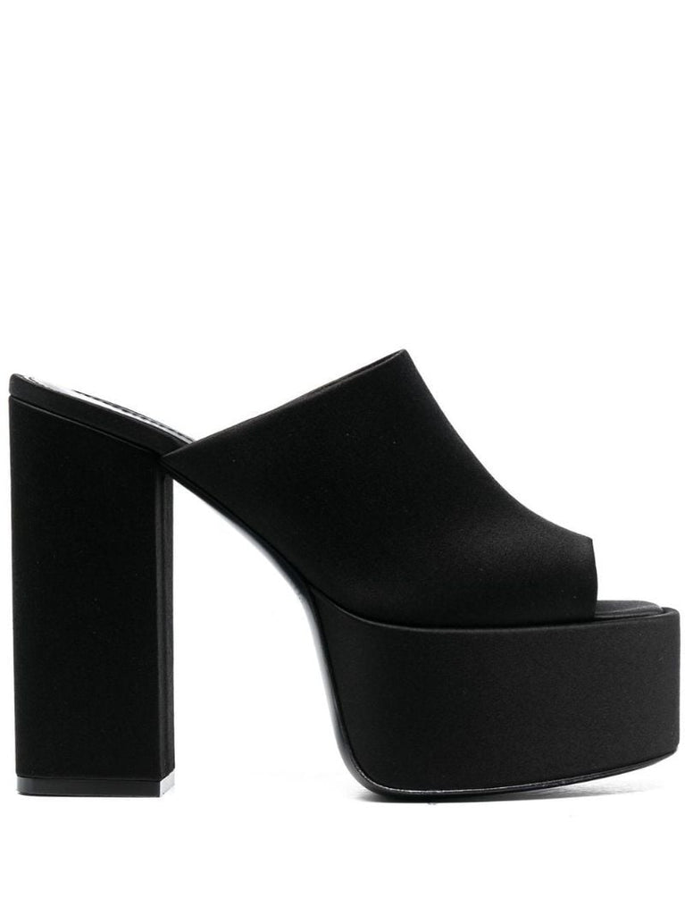 Black Sasha Platform Mules