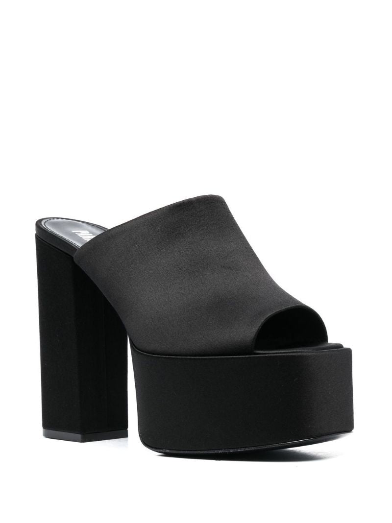 Black Sasha Platform Mules