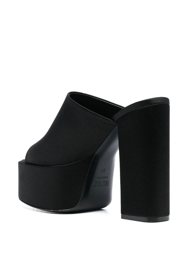 Black Sasha Platform Mules