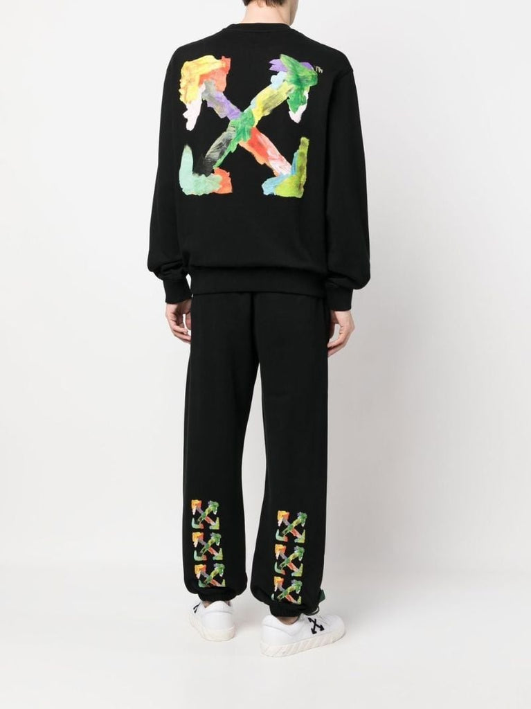 Black Brush Arrow Print Sweatshirt