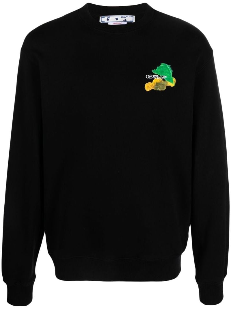 Black Brush Arrow Print Sweatshirt