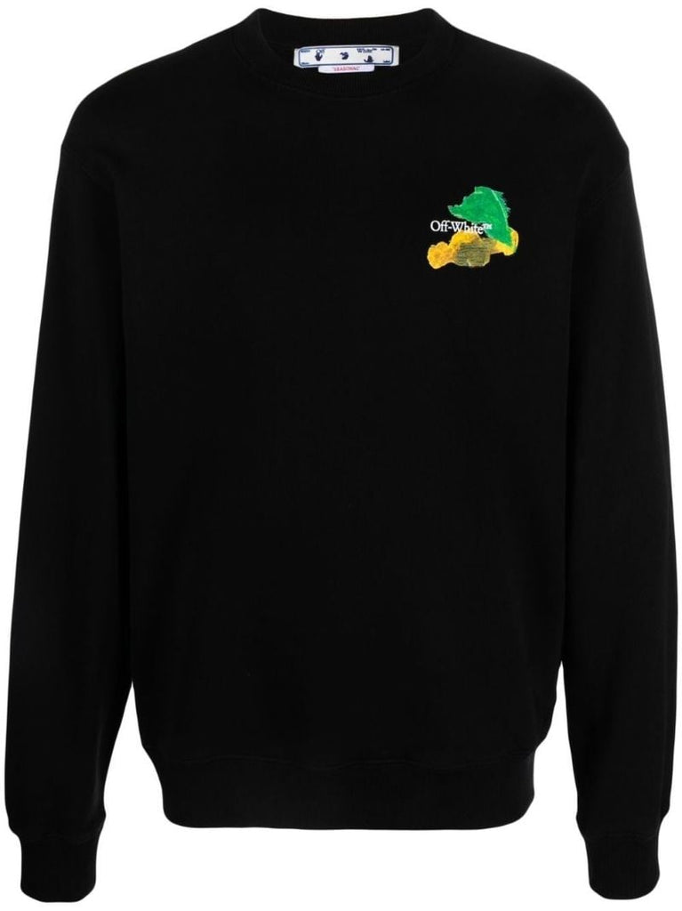 Black Brush Arrow Print Sweatshirt