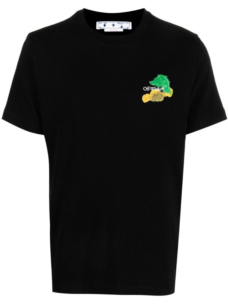 Black Brush Arrow Print T-shirt