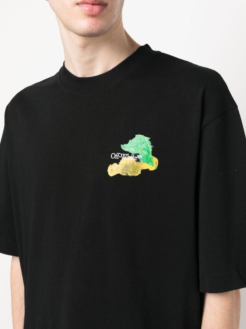 Black Brush Arrow Print T-shirt
