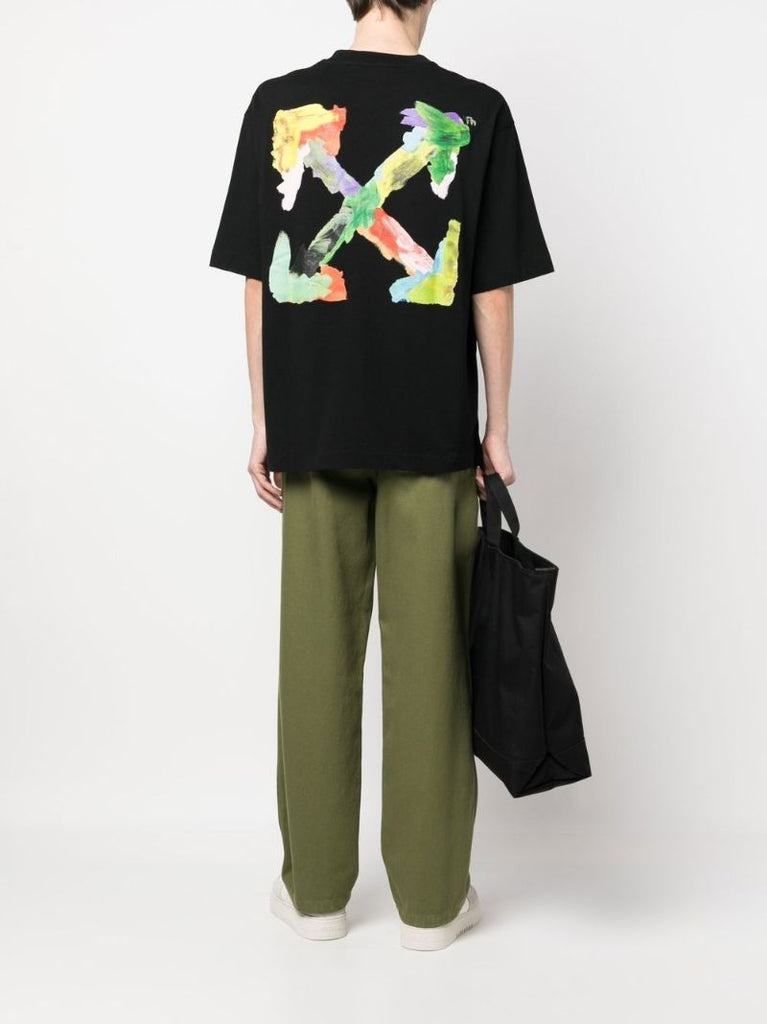 Black Brush Arrow Print T-shirt