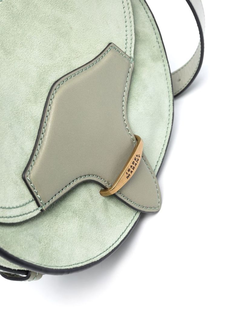 Green Suede Saddle Cross Body Bag