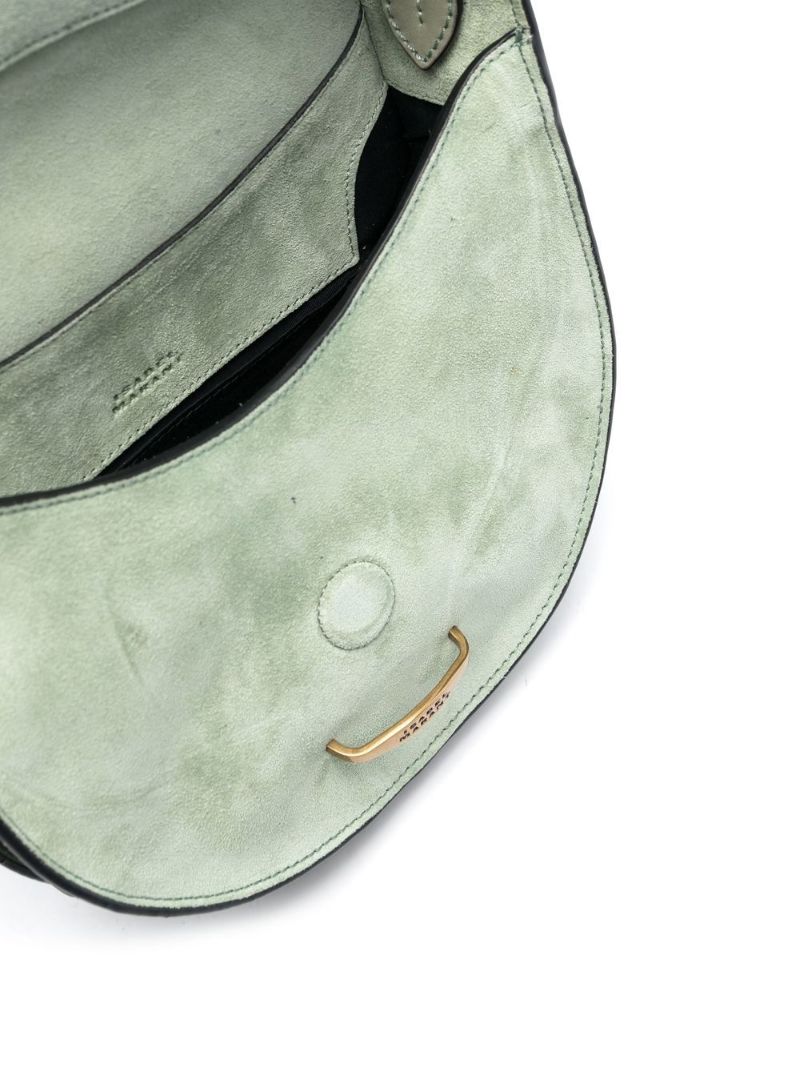 Green Suede Saddle Cross Body Bag
