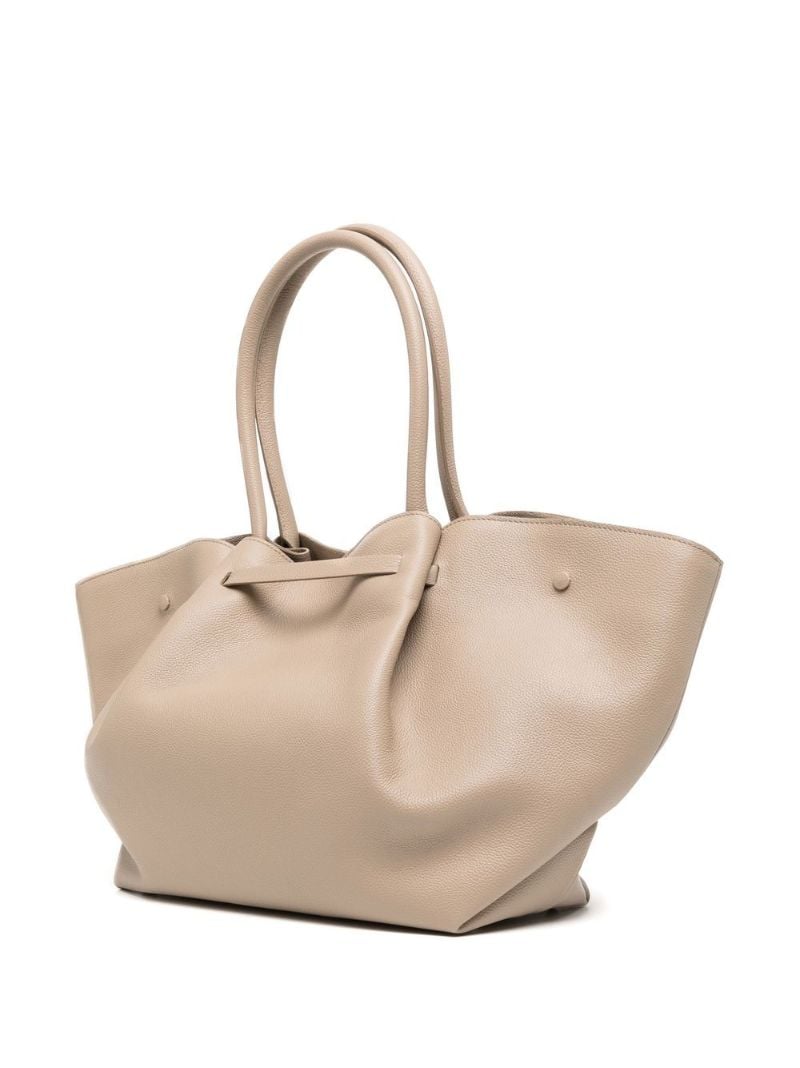 Neutral Large New York Leather Tote Bag